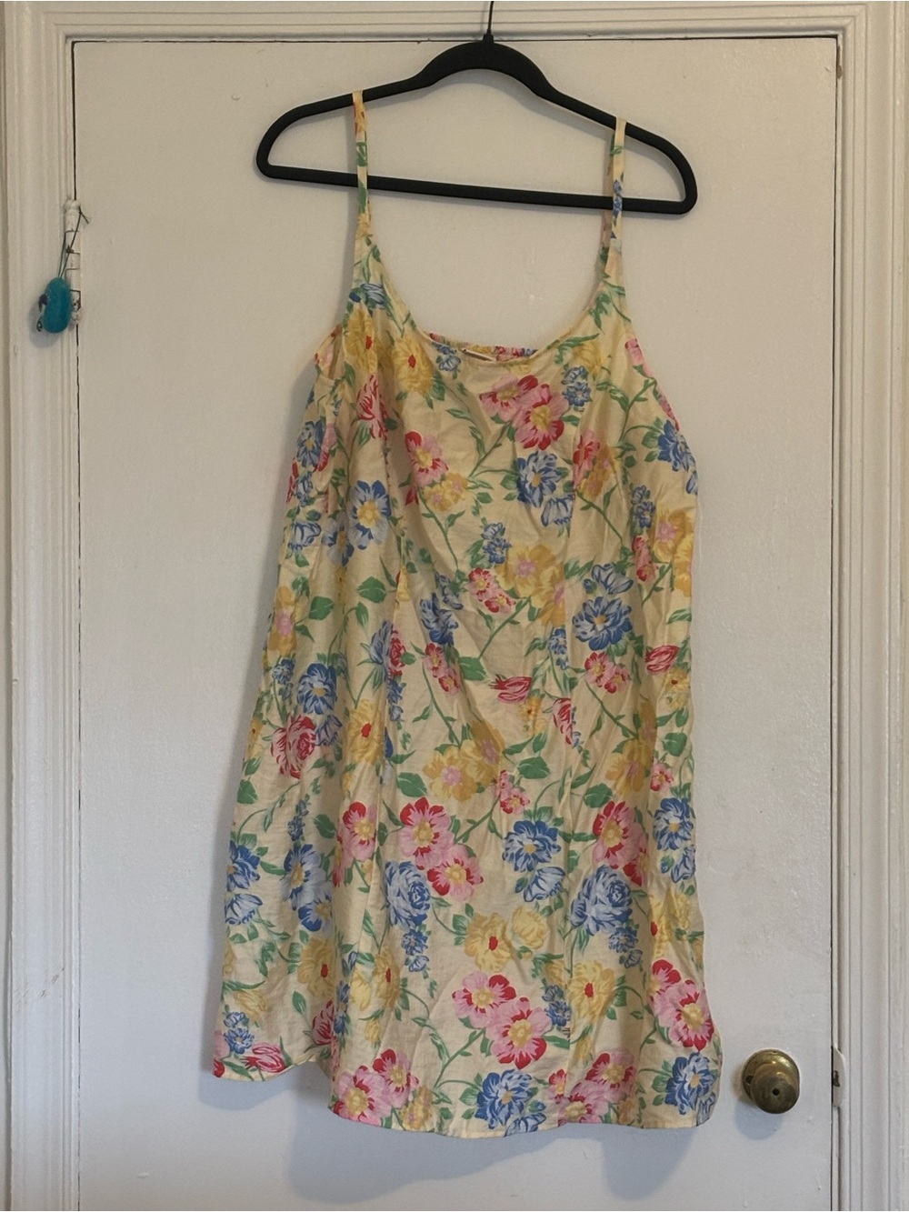 Mini Dress in Cream with Pink Yellow and Blue Florals